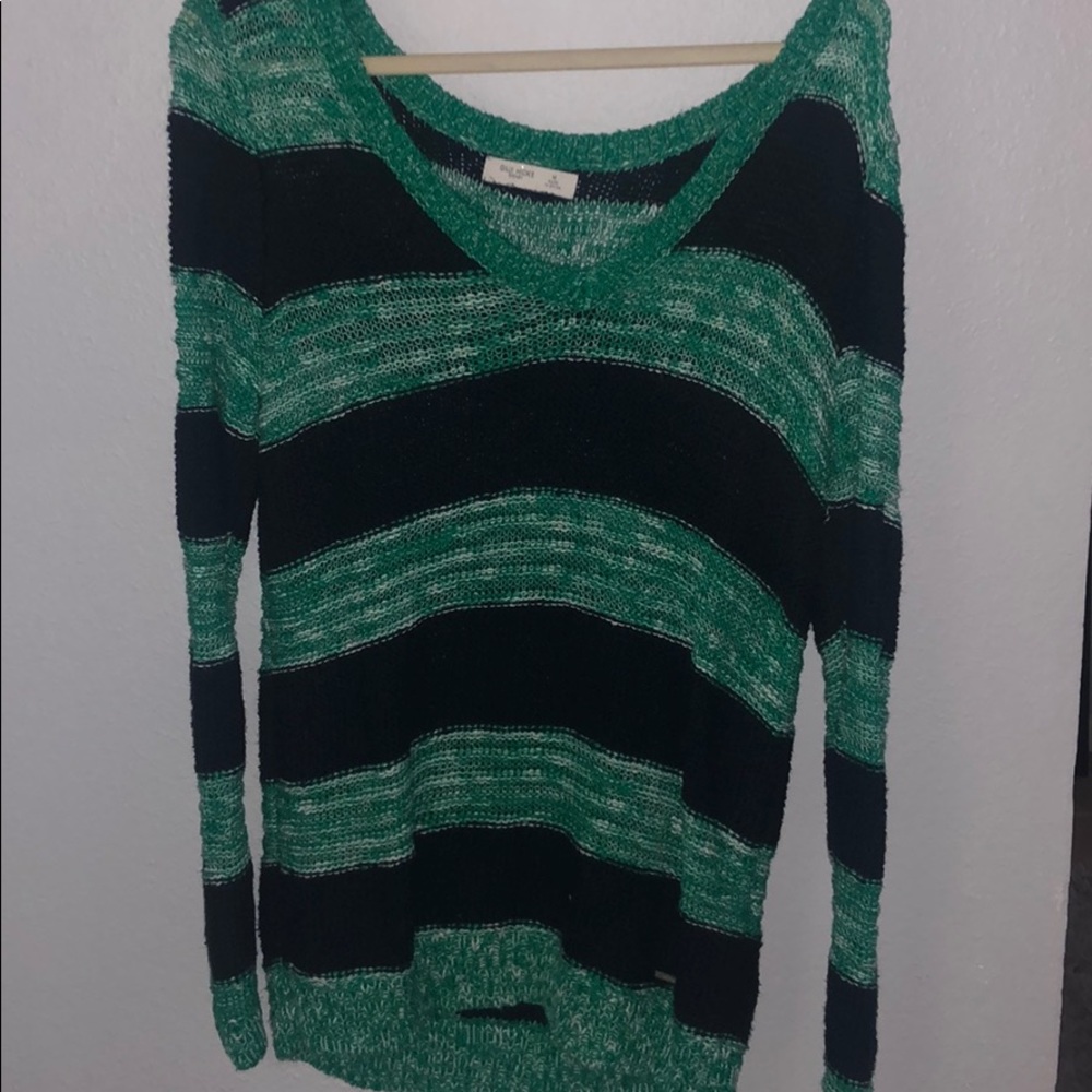 Swoop neck stripped sweater